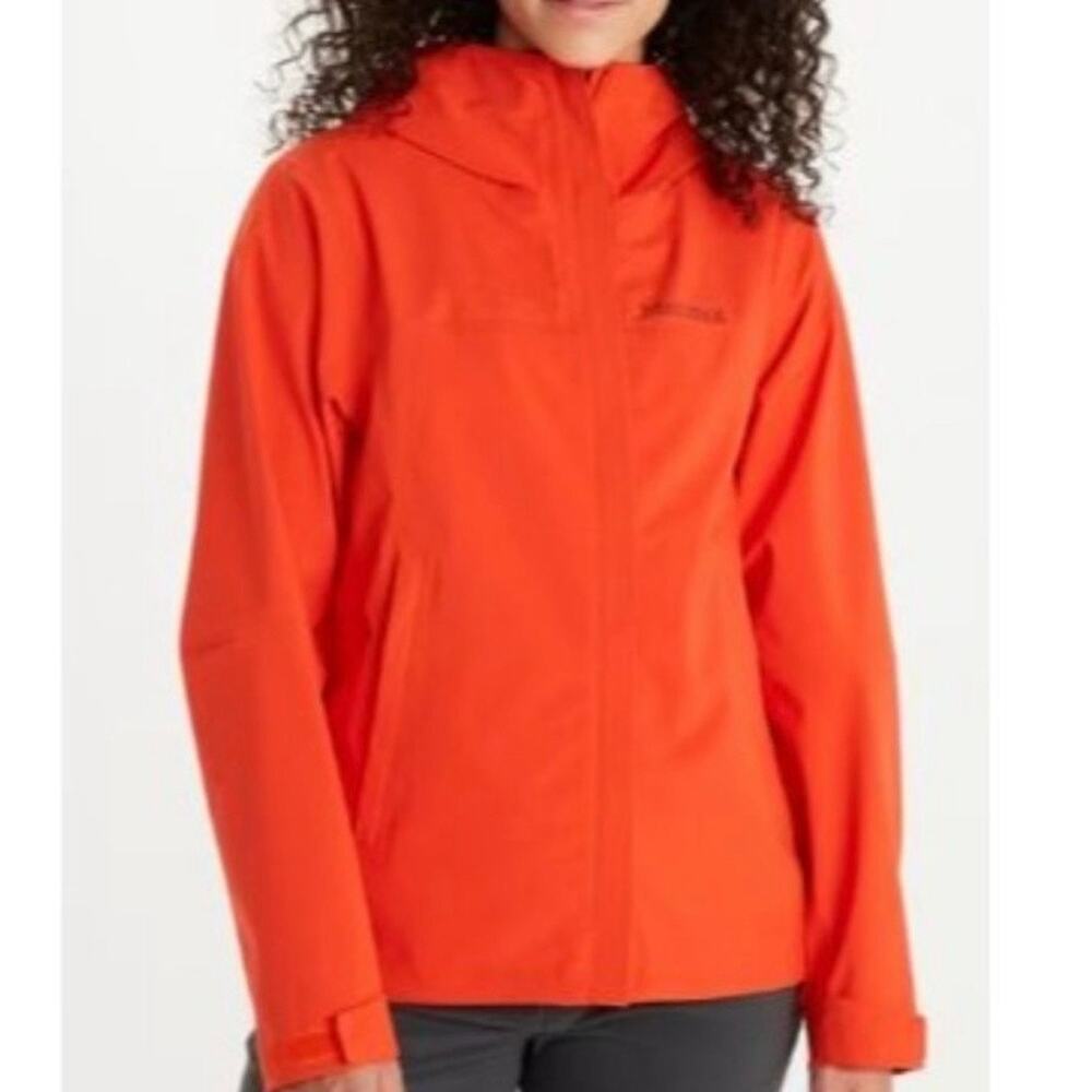 Marmot Classic Outdoor Hiking Gorpcore Red Hooded Gore Tex Rain Jacket Small